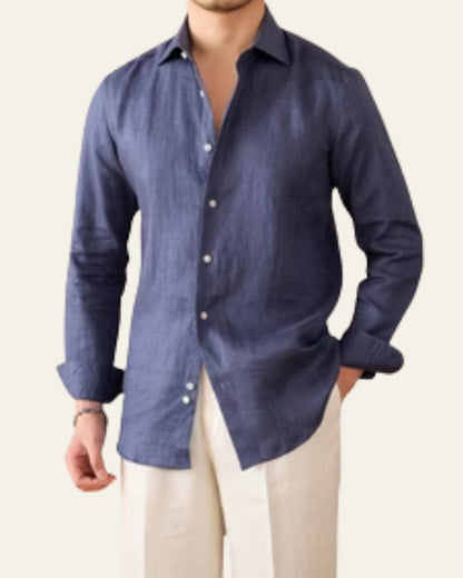 Camicia Uomo in Lino Taglio Costiero Fluida Estiva