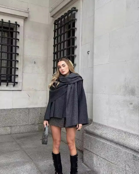 Giacca Donna in Lana Drappeggiata