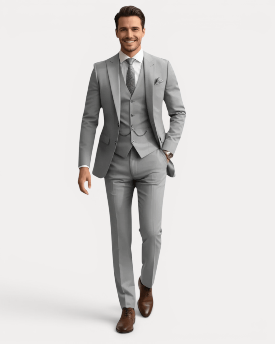 Abito Uomo Tre Pezzi Su Misura in Lana Stretch Formale