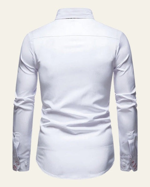 Camicia Uomo a Bottoni Bordo a Contrasto Sartoriale