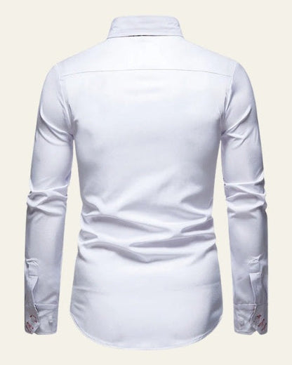 Camicia Uomo a Bottoni Bordo a Contrasto Sartoriale