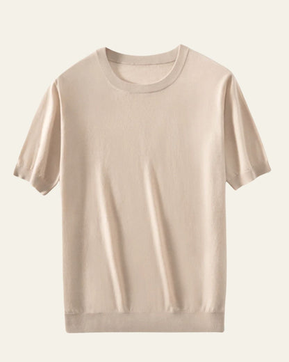 Maglietta Uomo in Lana Lavorata a Maglia Comfort Leggero