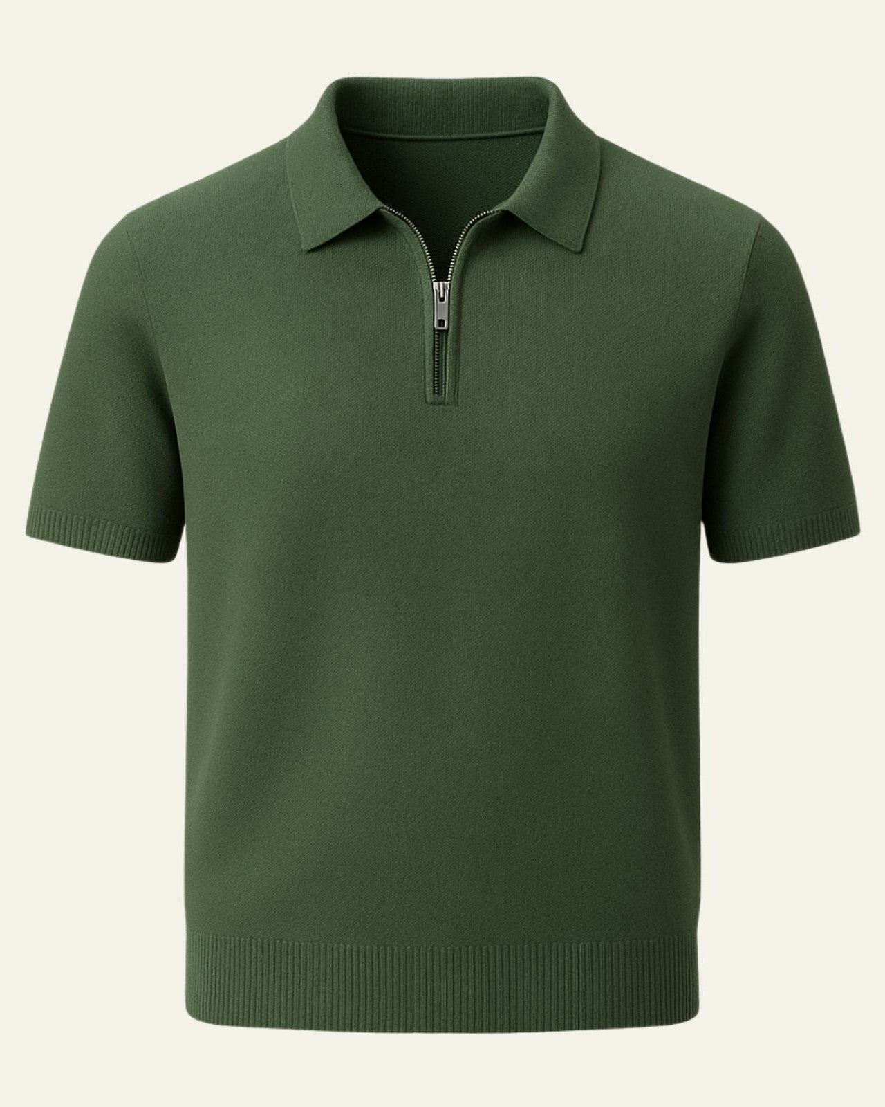 Polo Uomo in Maglia con Zip a Metà Comfort Traspirante Leggero