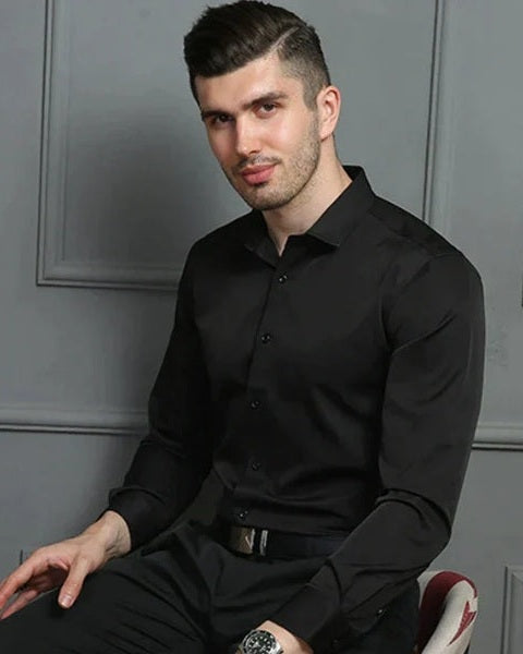 Camicia Uomo Elasticizzata Silhouette Asciutta Libertà