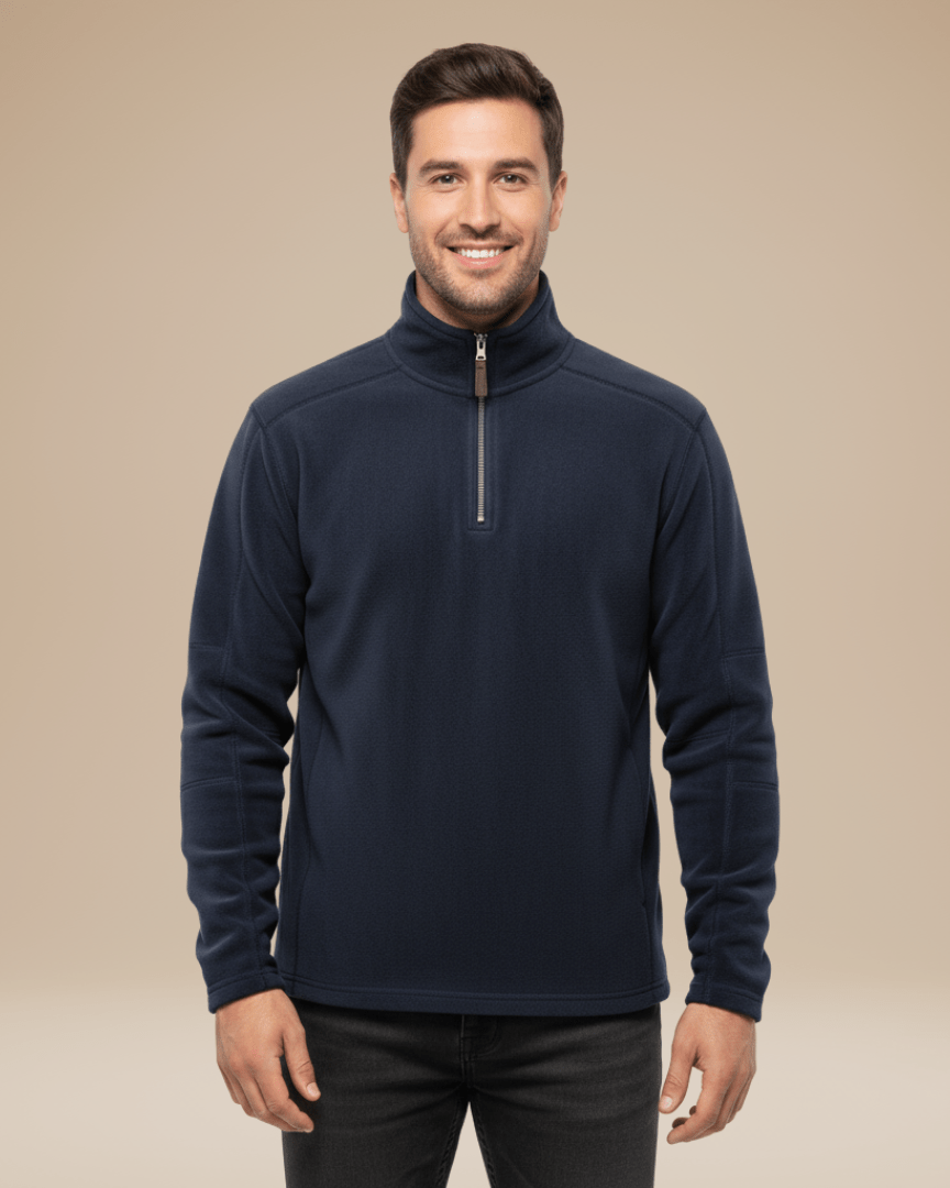 Maglione Uomo in Pile con Mezza Zip Caldo Leggero Outdoor