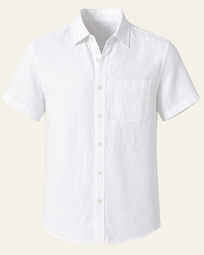 Camicia Uomo da Sera Misto Poliestere Lino Caduta Elegante