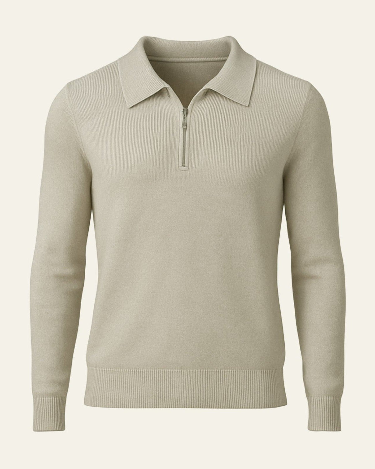 Polo Uomo in Maglia con Zip a Quarto Lusso Senza Sforzo