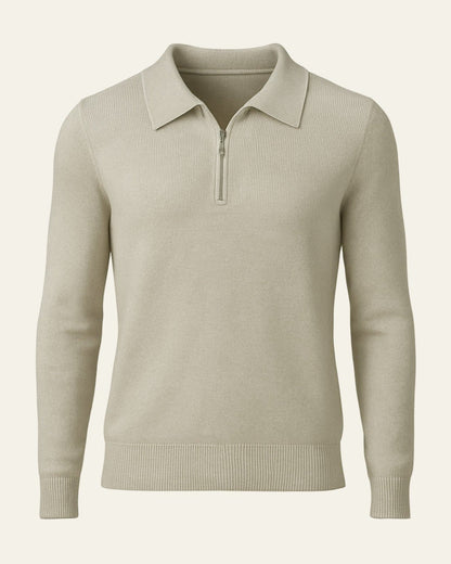 Polo Uomo in Maglia con Zip a Quarto Lusso Senza Sforzo