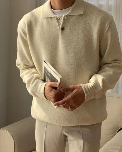 Maglione Polo Uomo in Maglia Morbida Colletto Comfort