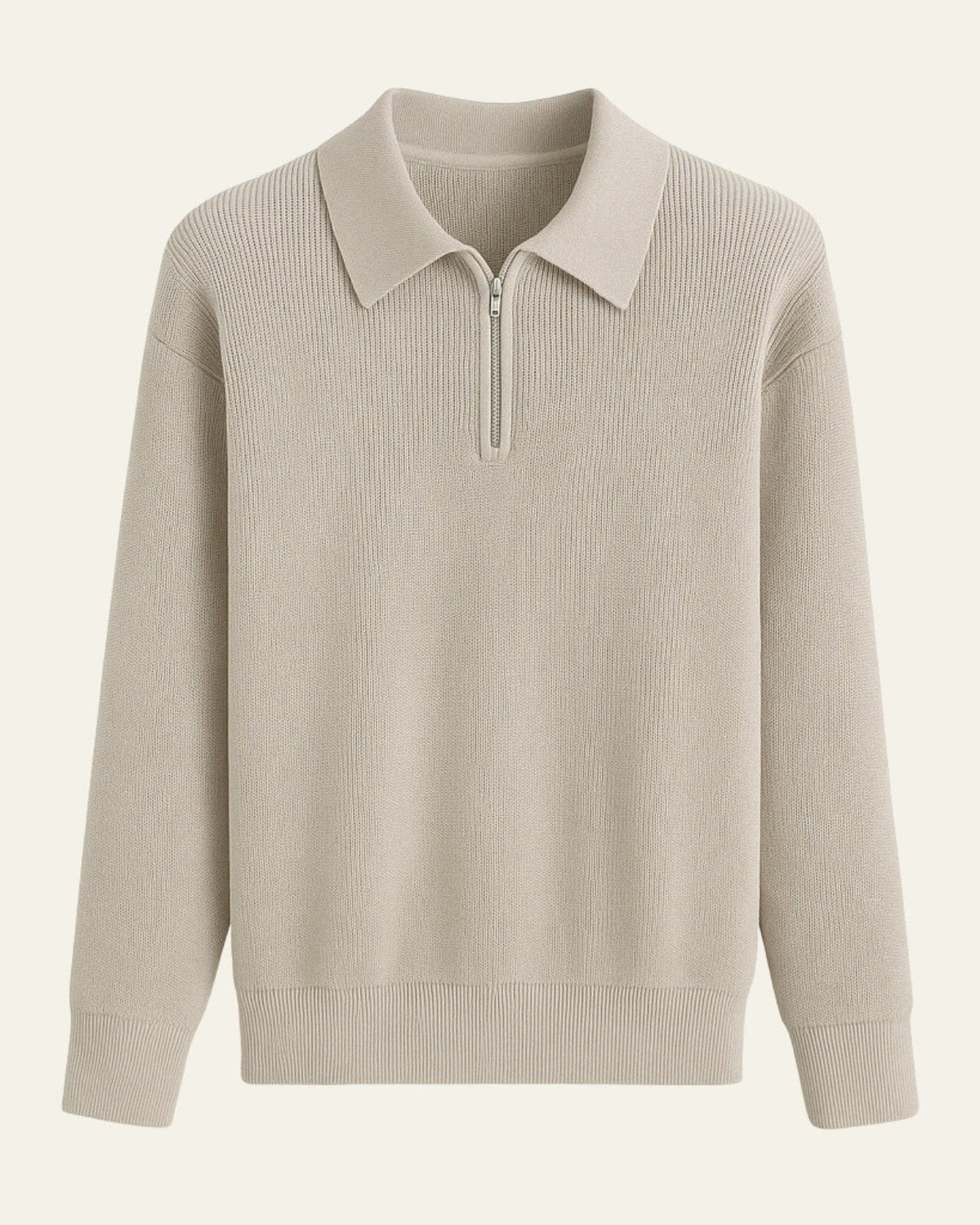 Maglione Uomo a Trecce con Zip Misto Cotone Morbido Comodo