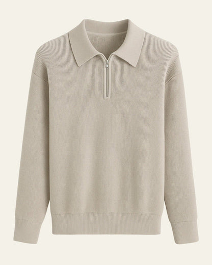 Maglione Uomo a Trecce con Zip Misto Cotone Morbido Comodo