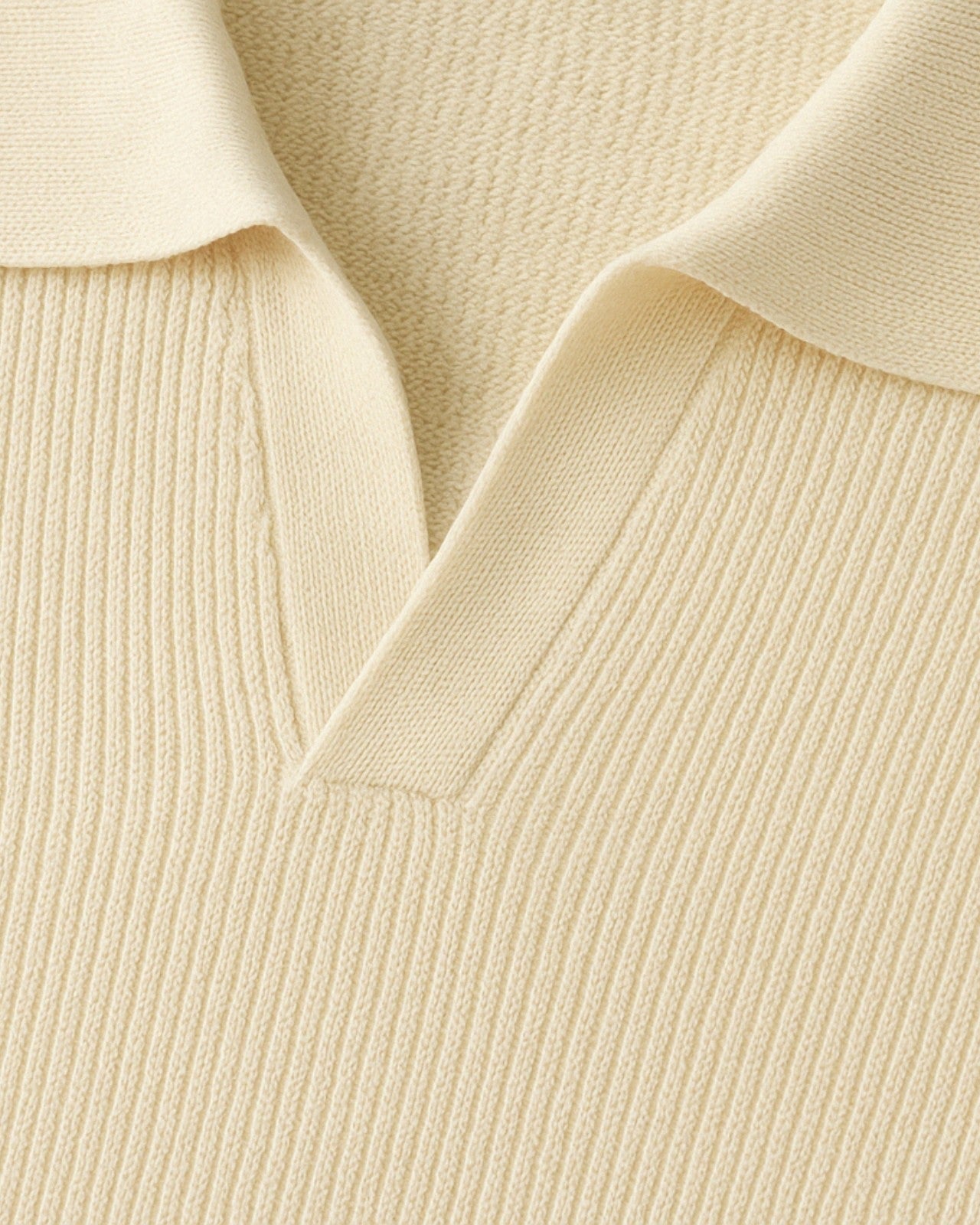 Polo Uomo in Maglia Scollo a V Poliestere Texture Lanuginosa