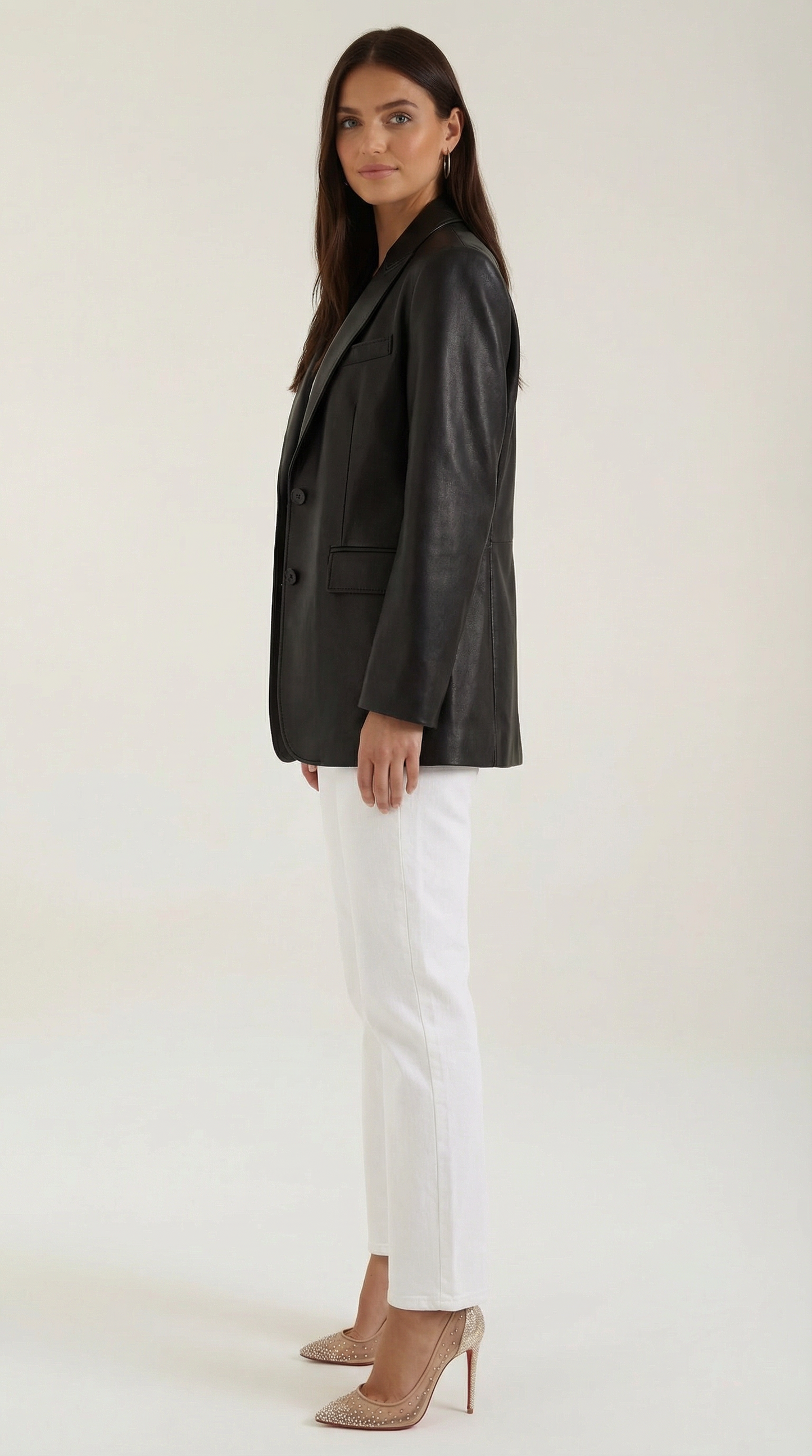 Blazer Donna Oversize in Ecopelle Lucida