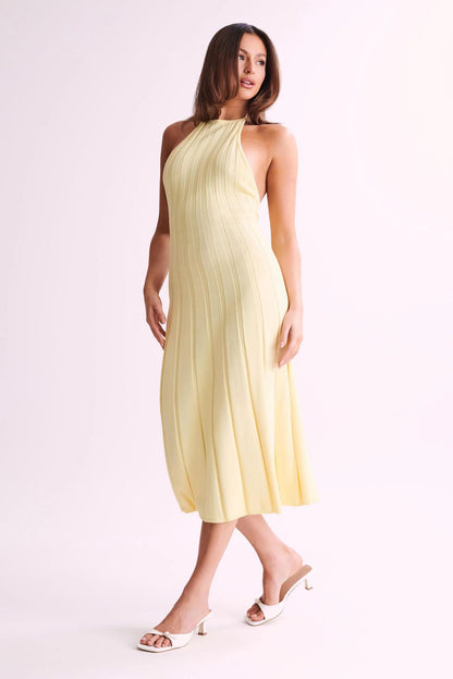 Abito Midi Donna Halter a Coste