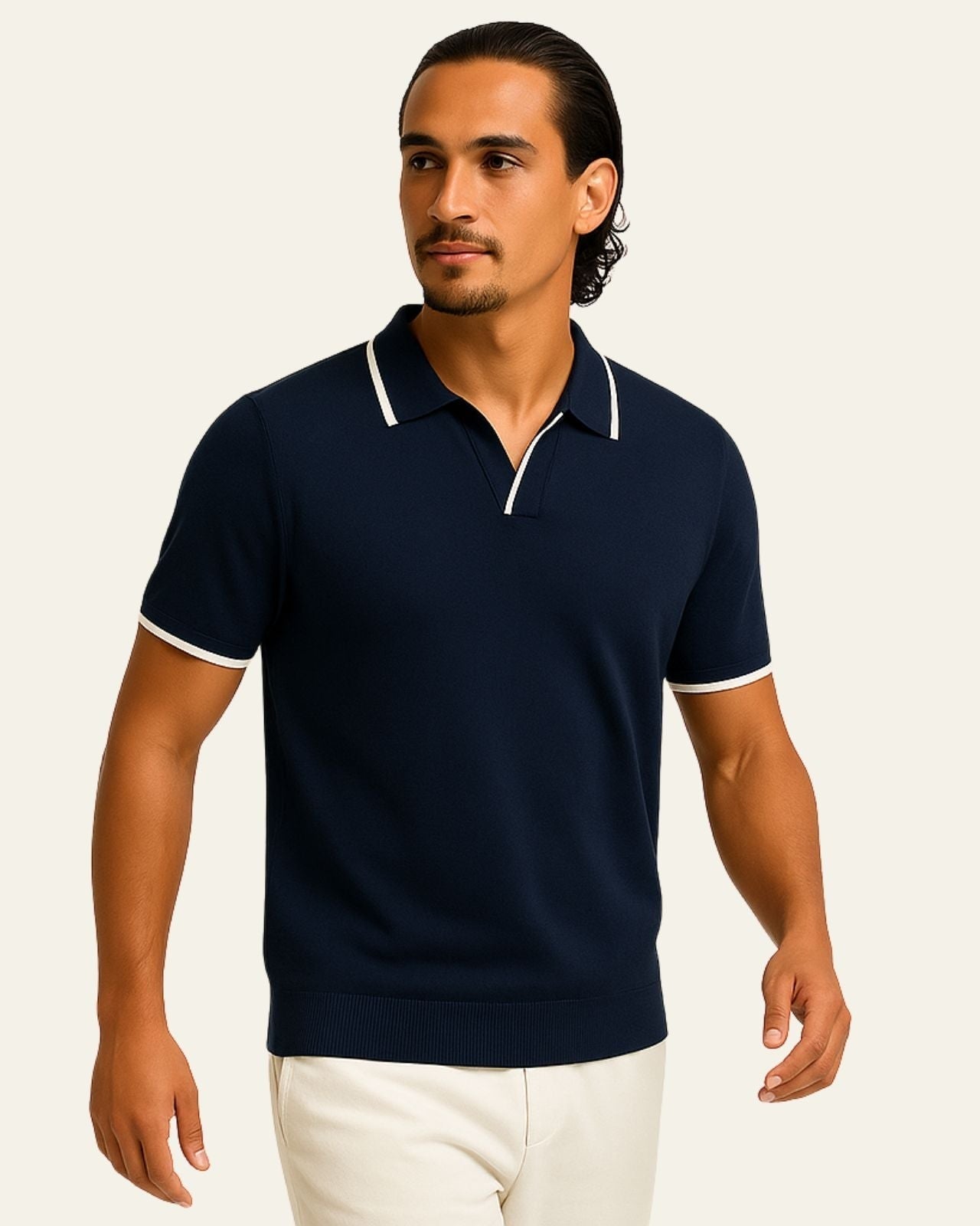 Polo Uomo in Maglia Edge Elegante Raffinatezza Europea