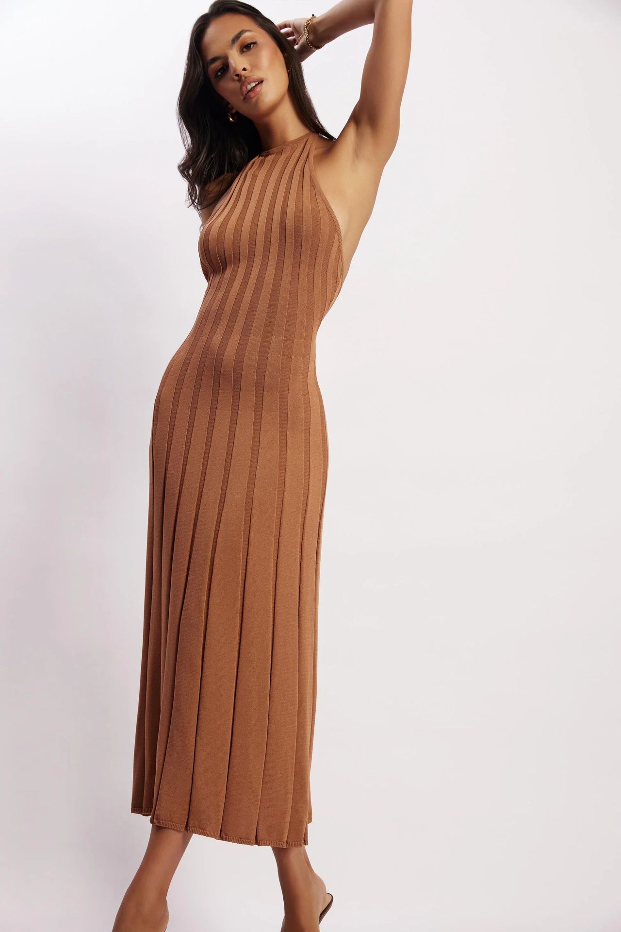 Abito Midi Donna Halter a Coste