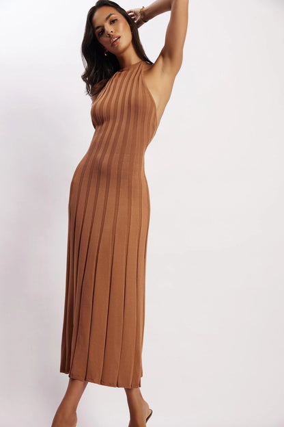 Abito Midi Donna Halter a Coste
