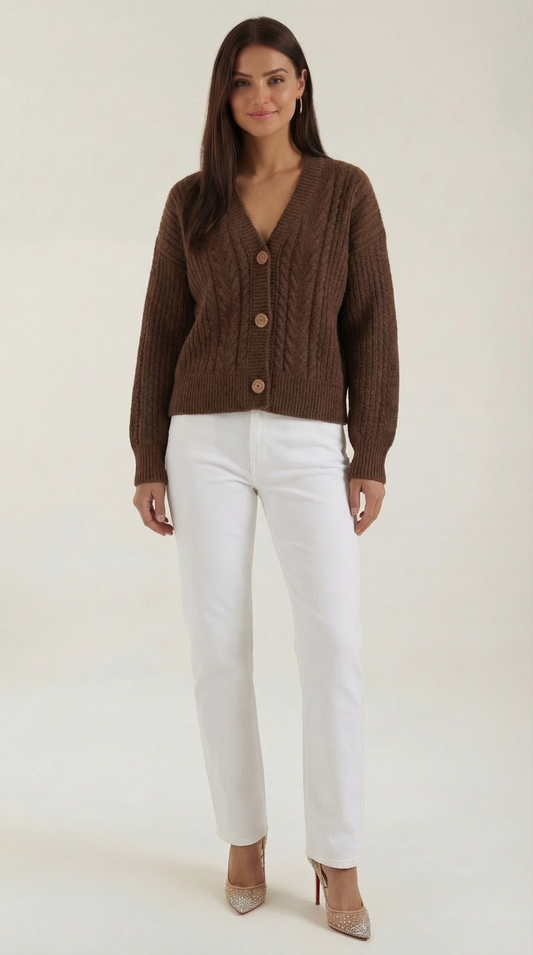 Maglione Oversize Donna a Trecce Pesanti