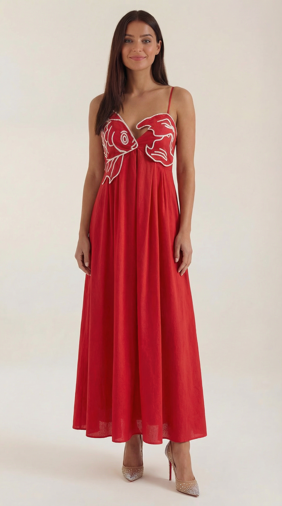 Abito Lungo Donna Ricamato Boho