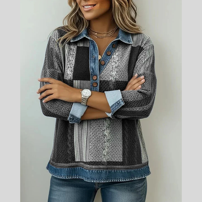Meridell | Maglione Color Block con Stampa