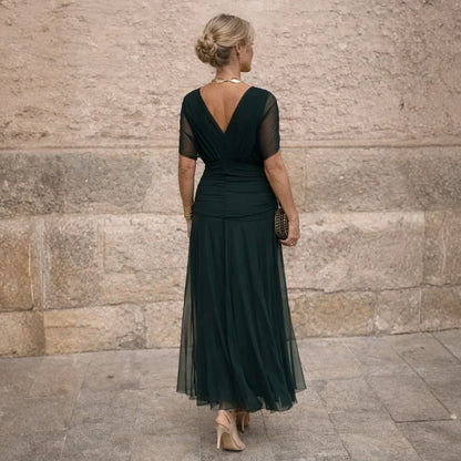 Elisa | Abito Lungo Donna Plissettato Verde