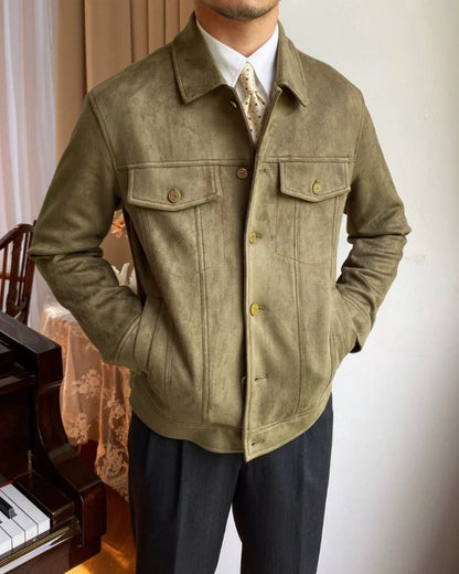 Giacca Uomo in Camoscio con Revers
