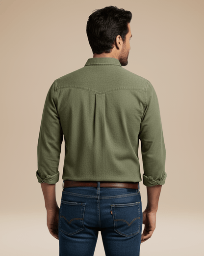 Camicia Uomo Casual Elegante in Cotone Spazzolato Morbida