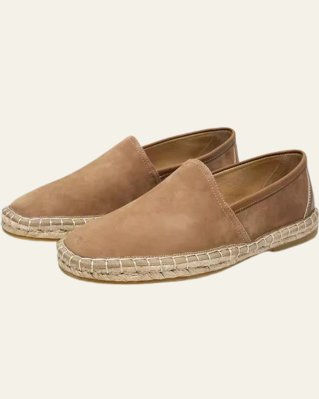 Espadrilla Uomo in Camoscio Caramello Look Rilassato Estivo