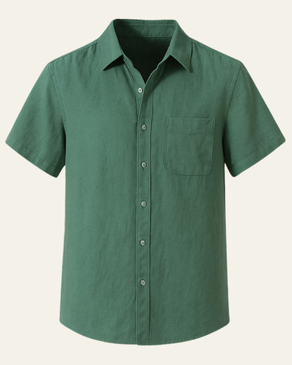 Camicia Uomo da Sera Misto Poliestere Lino Caduta Elegante