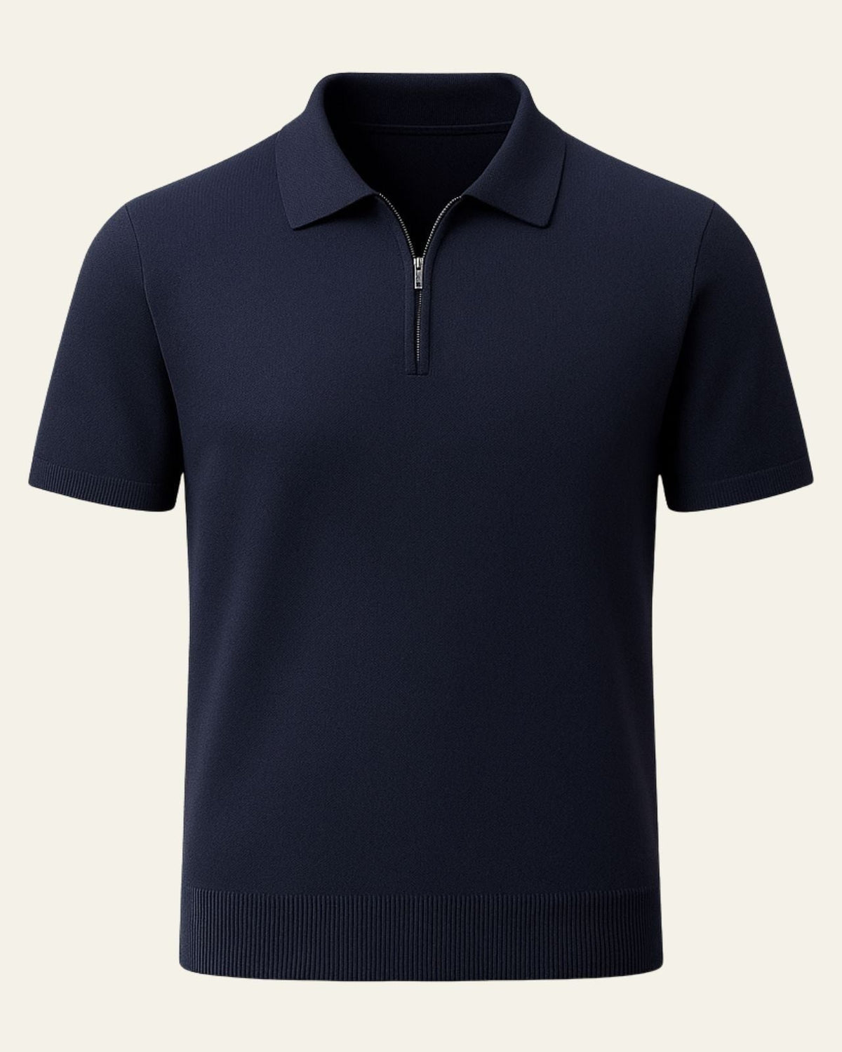 Polo Uomo in Maglia con Zip Frontale Comfort Sportivo