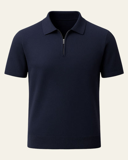 Polo Uomo in Maglia con Zip a Metà Comfort Traspirante Leggero