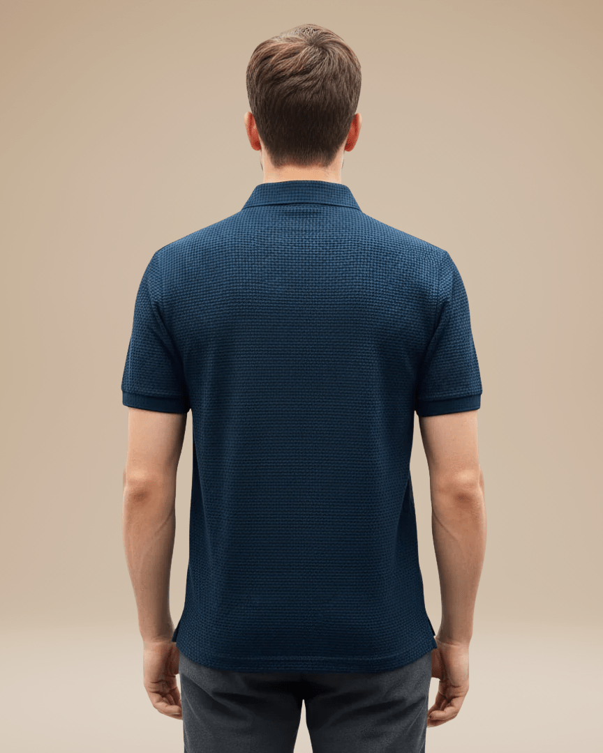 Polo Uomo Elegante in Nido d'Ape Traspirante Stile Italiano