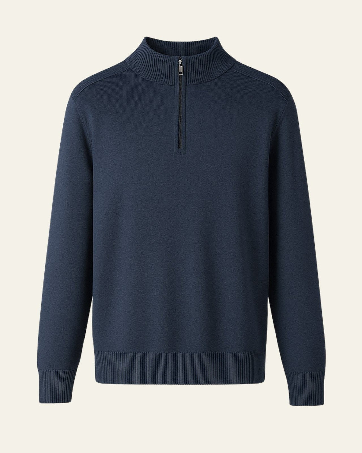 Maglione Uomo in Lana con Zip Parziale Calore Avvolgente Pulito