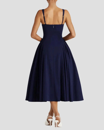 Abito Midi Donna Plissettato Strutturato