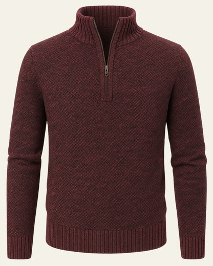 Maglione Uomo Testurizzato con Zip a Metà Texture Raffinata