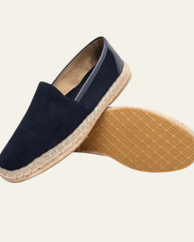 Espadrilla Uomo in Camoscio Blu Navy Raffinata Comfort Leggero