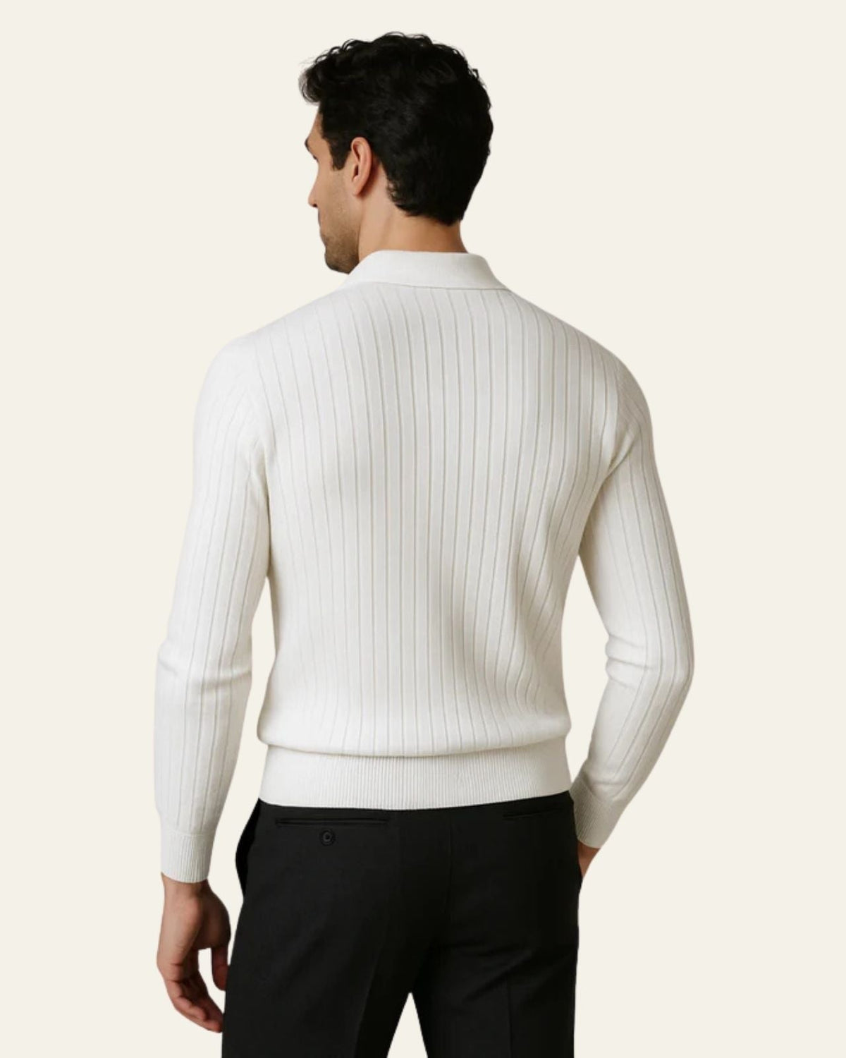 Polo Uomo in Maglia a Coste Aderente Minimalismo Raffinato
