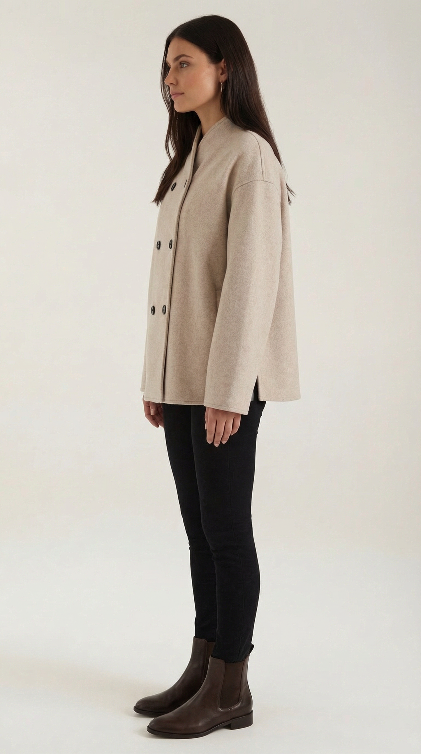 Giacca Oversize Donna Bottonata Morbida