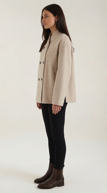 Giacca Oversize Donna Bottonata Morbida