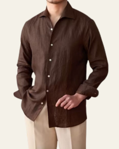 Camicia Uomo in Lino Taglio Costiero Fluida Estiva