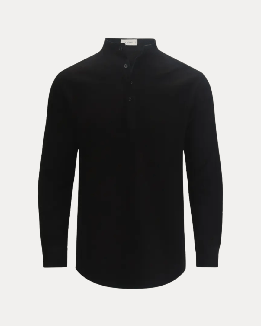 Camicia Henley Uomo in Misto Lino Traspirante Fresca