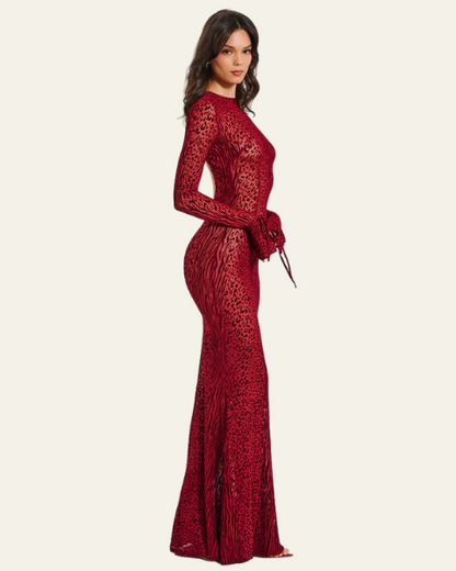 Abito Lungo Donna Animalier Sagomato