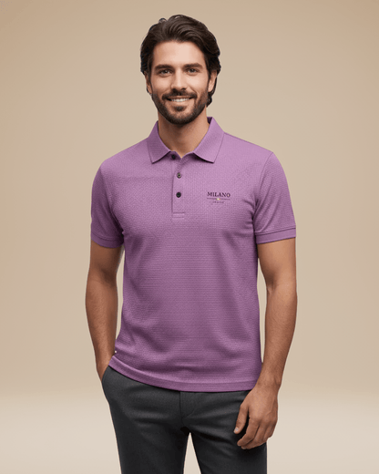 Polo Uomo Elegante in Nido d'Ape Traspirante Stile Italiano