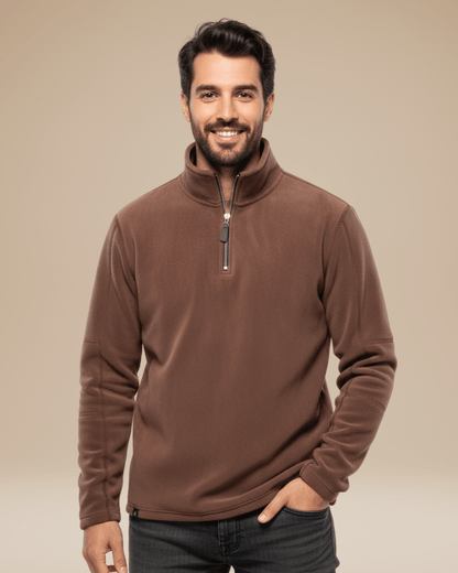 Maglione Uomo in Pile con Mezza Zip Caldo Leggero Outdoor