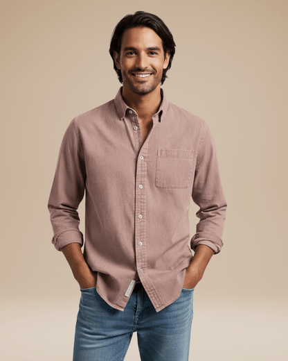 Camicia Uomo Casual Elegante in Cotone Spazzolato Morbida