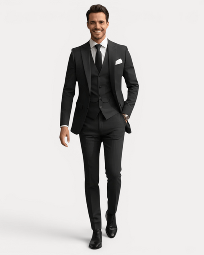 Abito Uomo Tre Pezzi Su Misura in Lana Stretch Formale