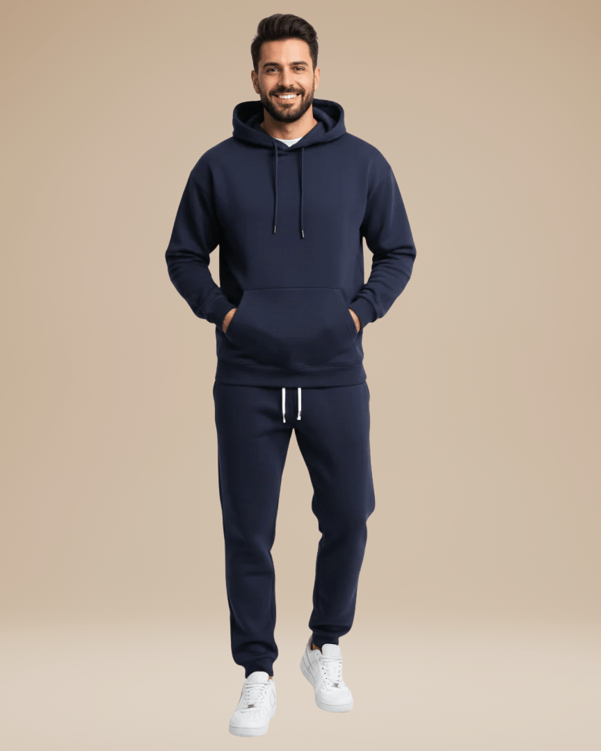 Completo Uomo Casual Felpa con Cappuccio e Jogger Sportivo