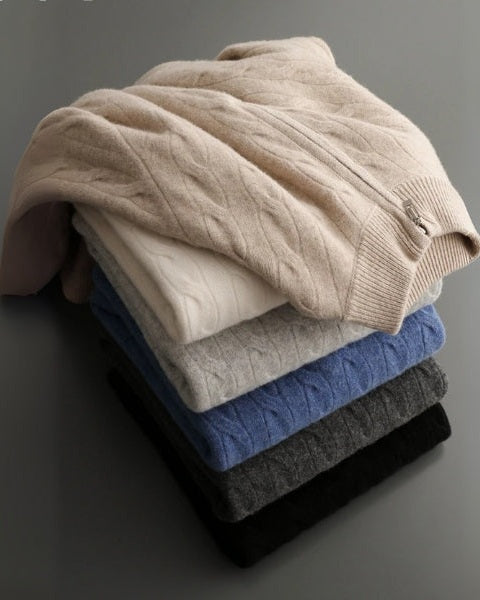 Maglione Uomo in Lana Merino con Zip Comfort Raffinato Versatile