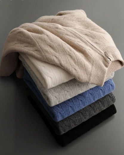 Maglione Uomo in Lana Merino con Zip Comfort Raffinato Versatile