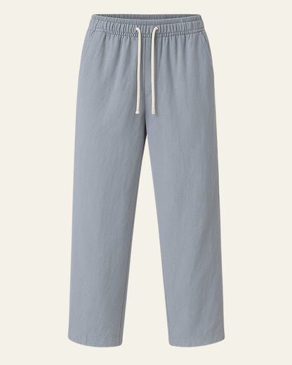 Pantaloni Uomo in Lino e Cotone Leggeri Stile Costiero